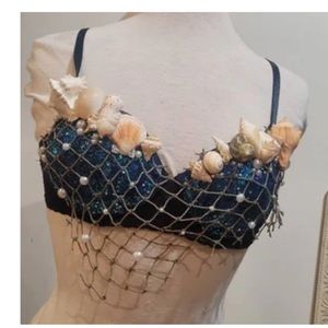 One of a Kind Custom Made Seashells Mermaid Bra Handmade